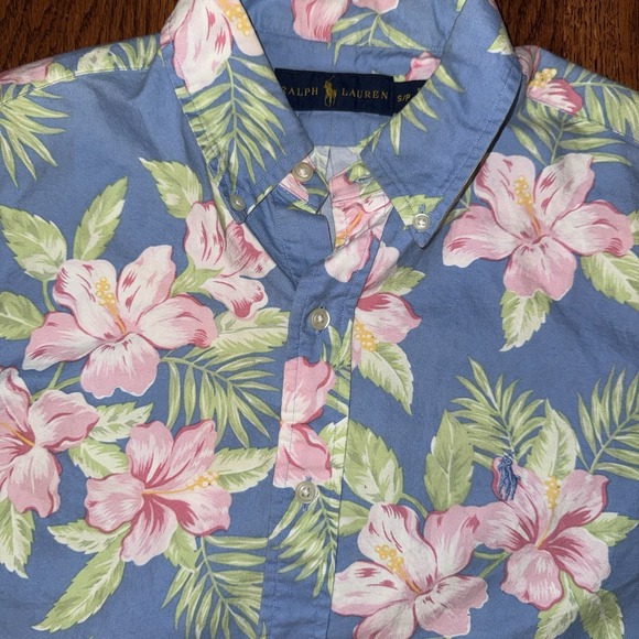Polo Ralph Lauren Other - Polo Ralph Lauren Long Sleeve Button‎ Down Oxford Men's Small Blue Plaid Floral